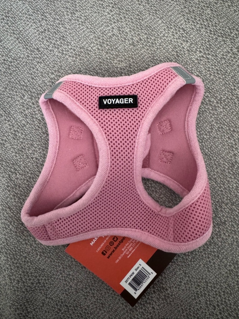 Voyager light pink dog harness size small